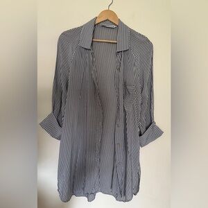 Zara  Striped Shirt Women’s | Sz Small | Buttons | 3/4 Sleeve | Lightweight